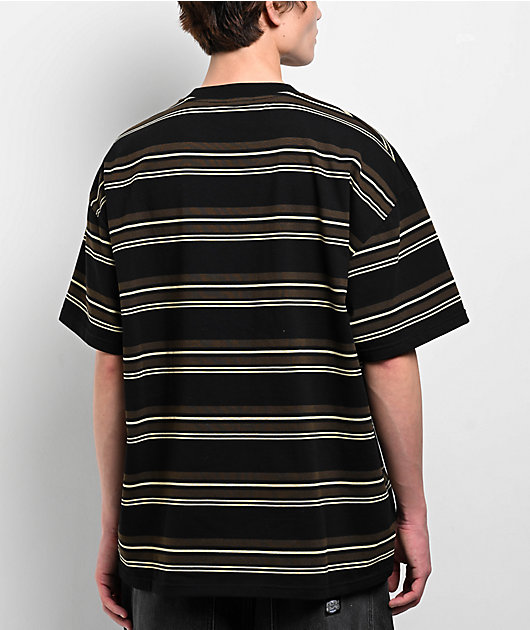 Adam Bomb Striped Brown & Black Knit T-Shirt