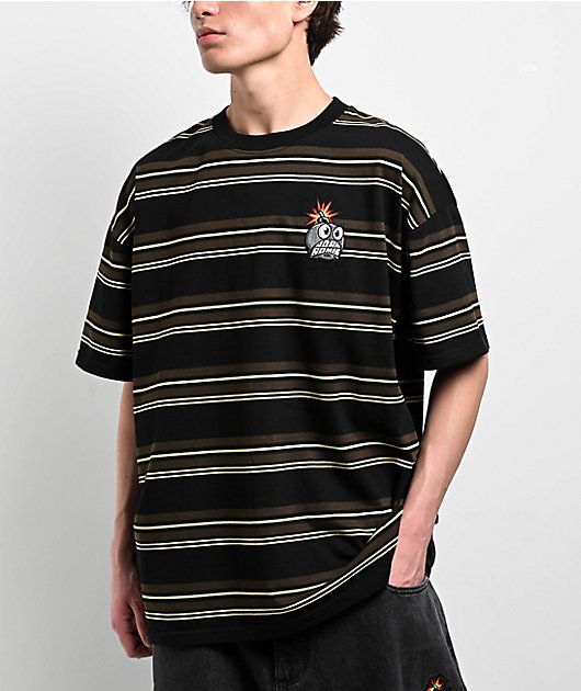Adam Bomb Striped Brown & Black Knit T-Shirt | Zumiez