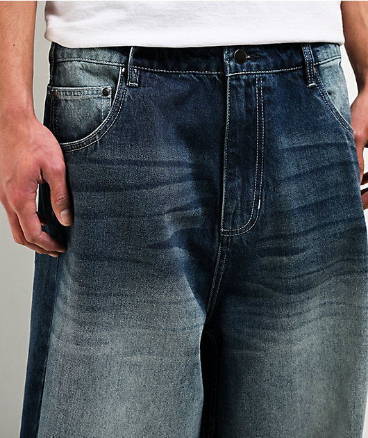 Adam Bomb Variety Patch Blue Wash Baggy Jeans | Zumiez