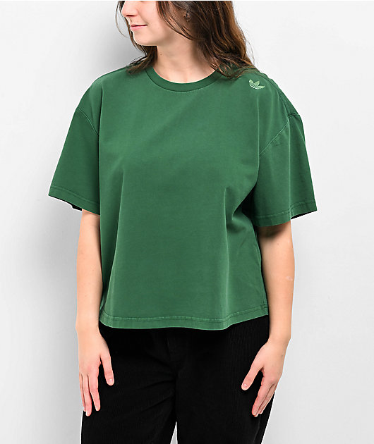Adidas Skate Green Boxy Crop T-Shirt | Zumiez