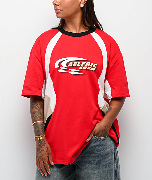 Aelfric Eden Colorblock Racing Red T-Shirt | Zumiez
