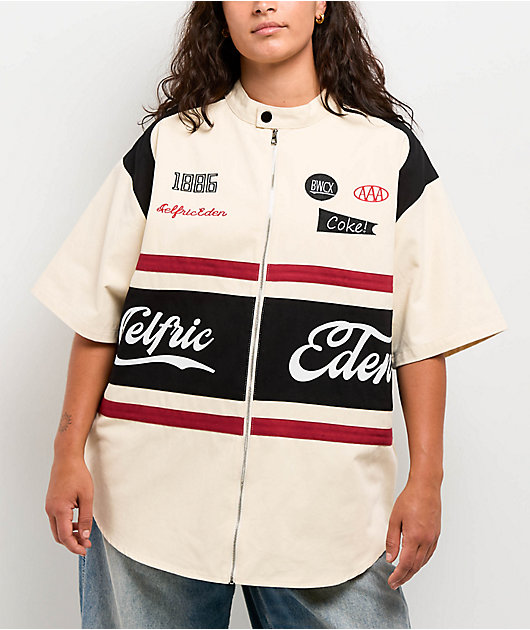 Aelfric Eden Racing Zip Up Cream Heavyweight Jersey | Zumiez