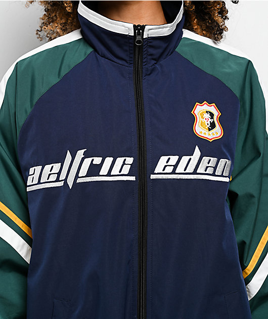 Aelfric Eden Vintage Blue & Green Colorblock Zip Jacket