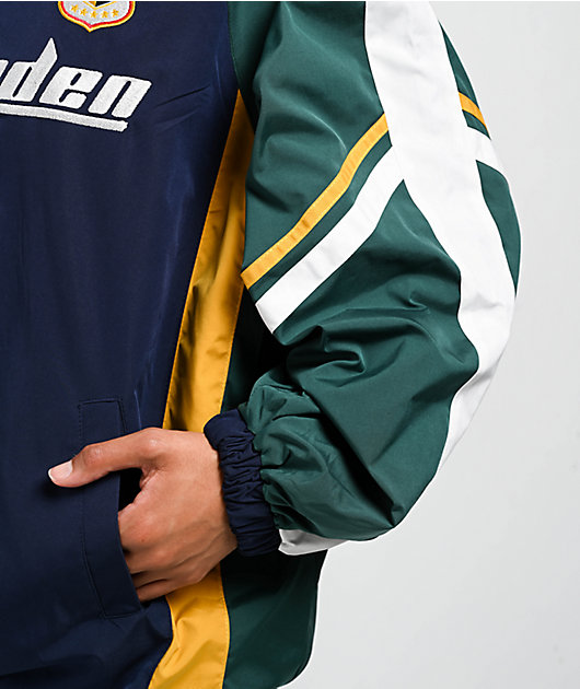 Aelfric Eden Vintage Blue & Green Colorblock Zip Jacket