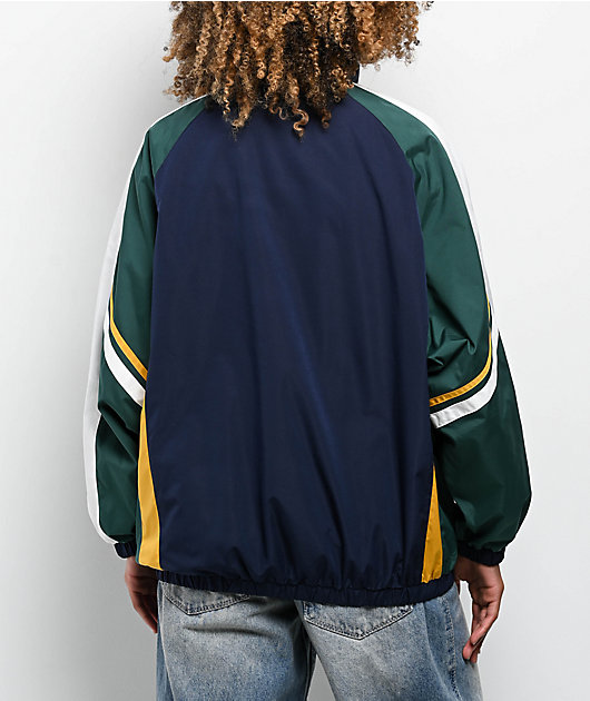 Aelfric Eden Vintage Blue & Green Colorblock Zip Jacket