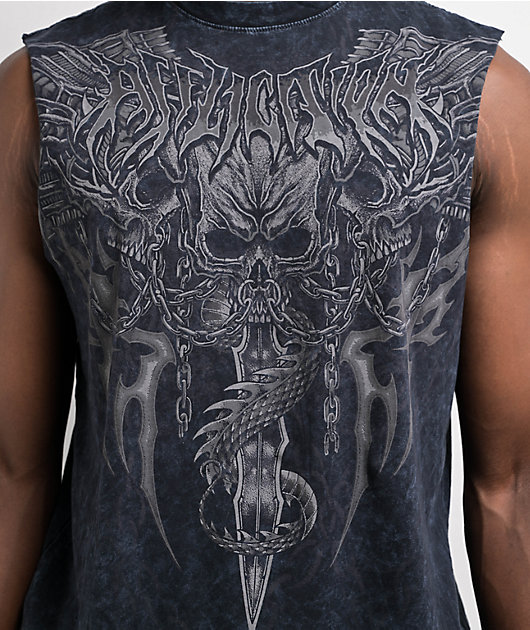 Afflicition Primal Tech Obsidian Lava Wash Tank Top