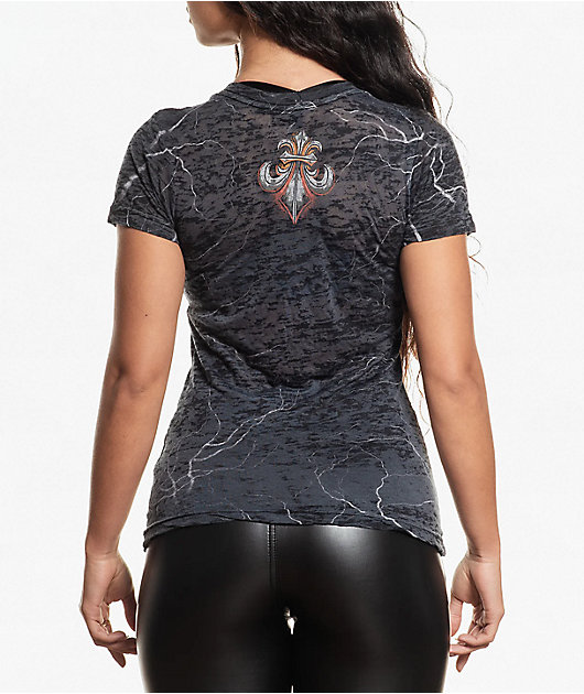 Affliction Cosmic Inferno Black Burnout T-Shirt