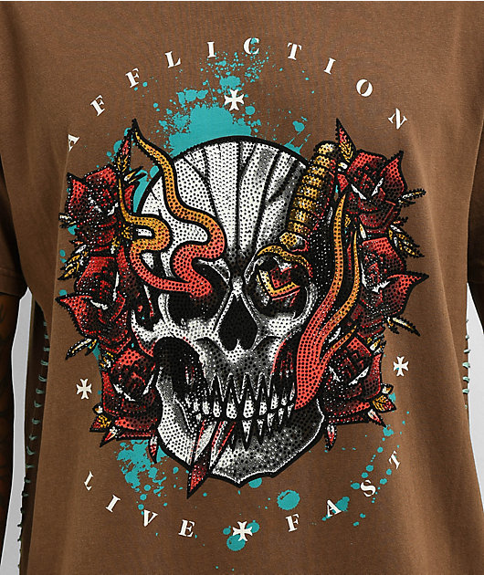 Affliction Alley Wreck Brown T-Shirt