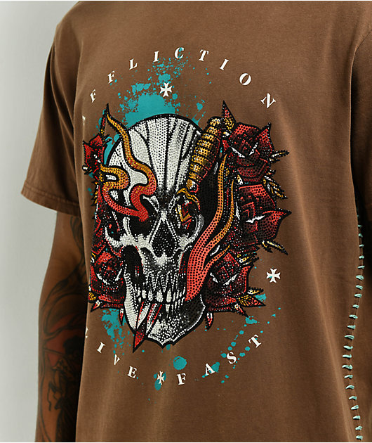 Affliction Alley Wreck Brown T-Shirt