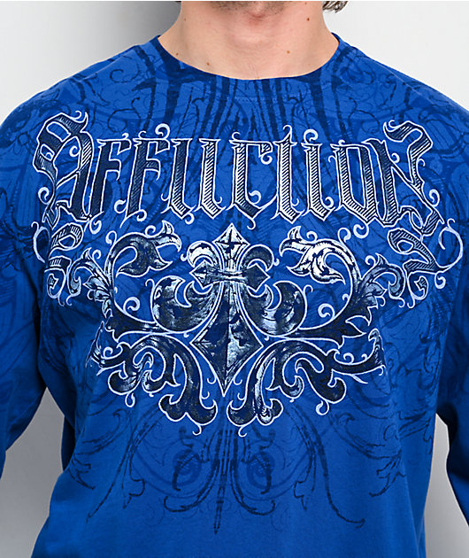 Affliction Artifact Dark Blue Long Sleeve T-Shirt