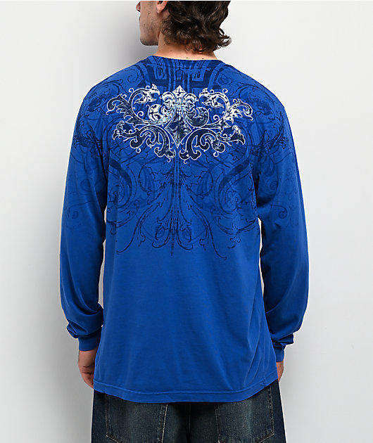 Affliction Artifact Dark Blue Long Sleeve T-Shirt
