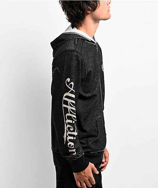 Affliction Awakening Reversible Grey Lava & Black Lava Wash Zip Hoodie