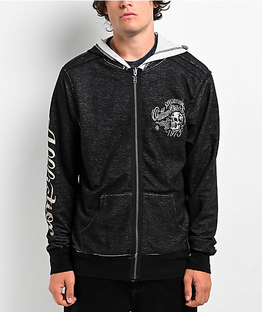 Affliction Reversable Zip up Hoodie top