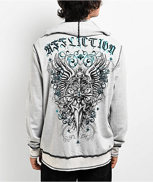 Affliction reversible store hoodie