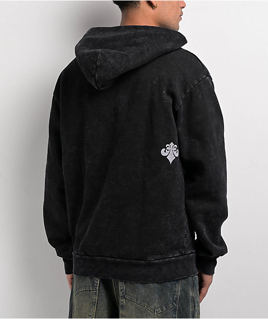 Affliction Ayala Black Lava Wash Hoodie