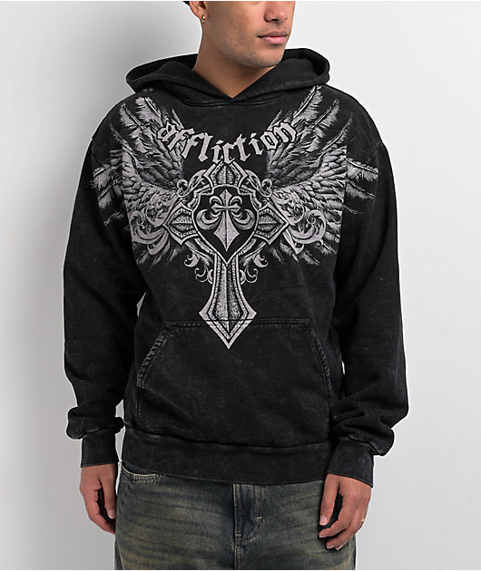 Affliction Ayala Black Lava Wash Hoodie | Zumiez