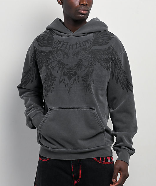 Affliction Birds Of Prey Grey Wash Hoodie | Zumiez