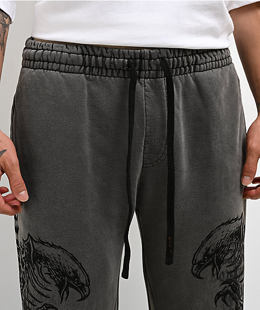 Affliction Birds Of Prey Grey Wash Sweatpants