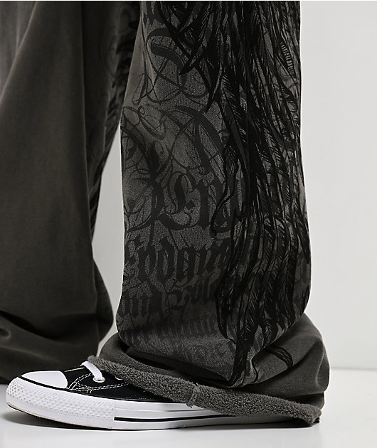 Affliction Birds Of Prey Grey Wash Sweatpants
