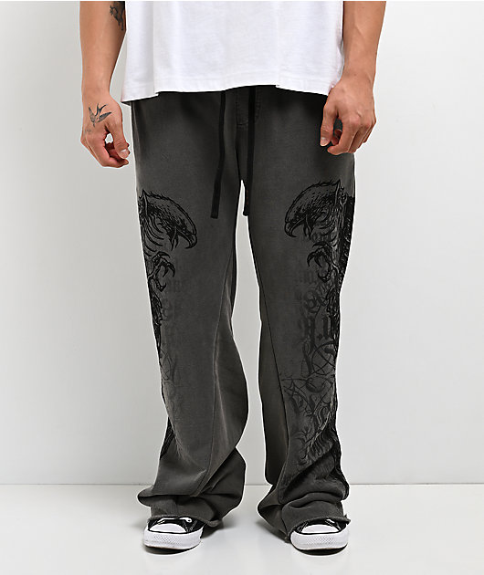 Affliction Birds Of Prey Grey Wash Sweatpants
