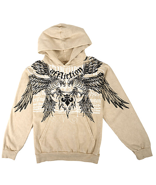 Affliction Birds Of Prey Silver Lava Wash Hoodie | Zumiez
