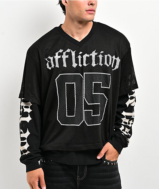 Affliction Black Jersey 2fer T-Shirt