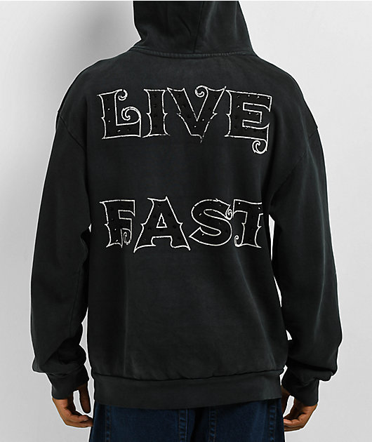 Affliction Black Night Beauty Potassium Wash Hoodie