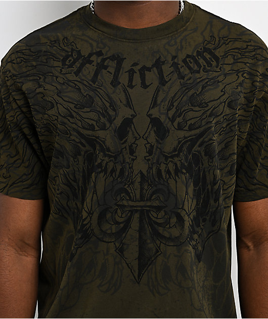 Affliction Burn Green T-Shirt
