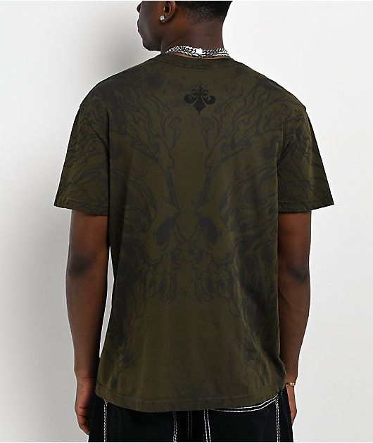 Affliction Burn Green T-Shirt