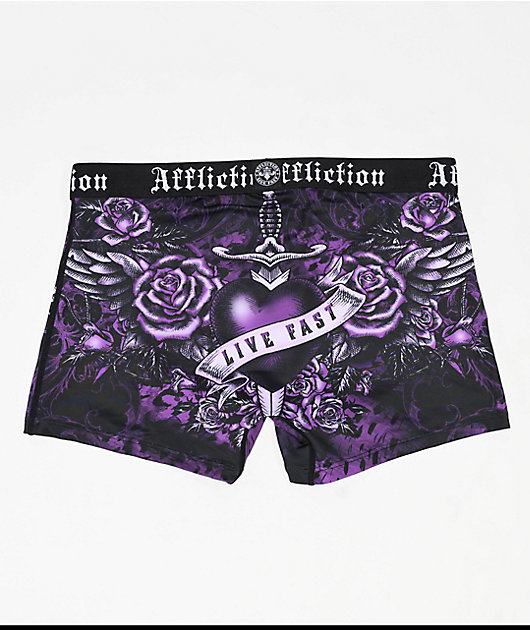 Affliction Carbon Purple Boyshort Underwear