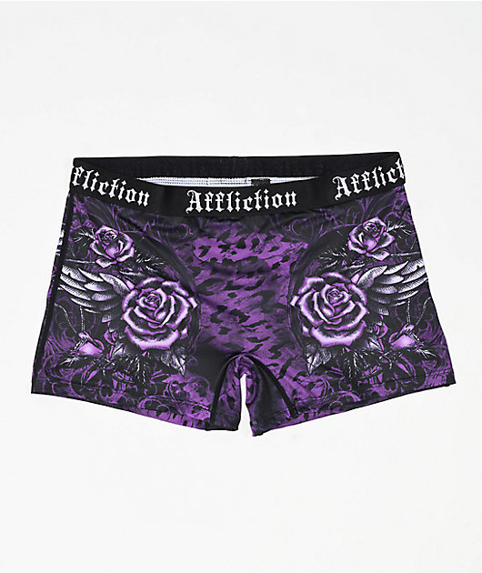 Affliction Carbon Purple Boyshort Underwear