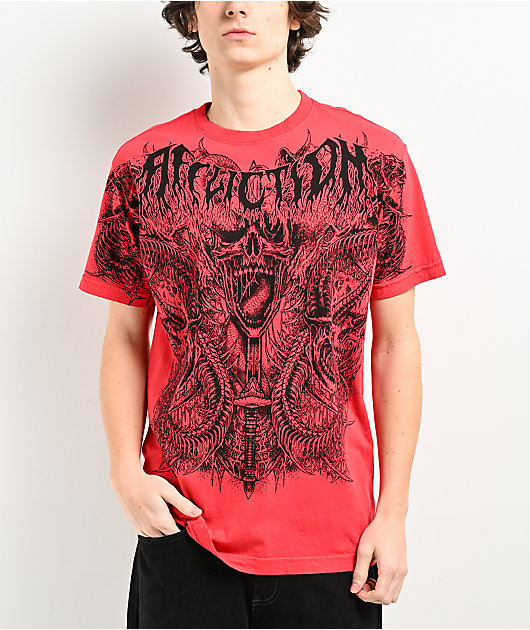 Affliction Caustic Abyss Red T-Shirt | Zumiez
