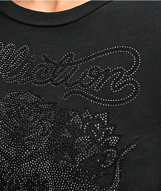 Affliction Club Chapter Black Wash Crop T-Shirt