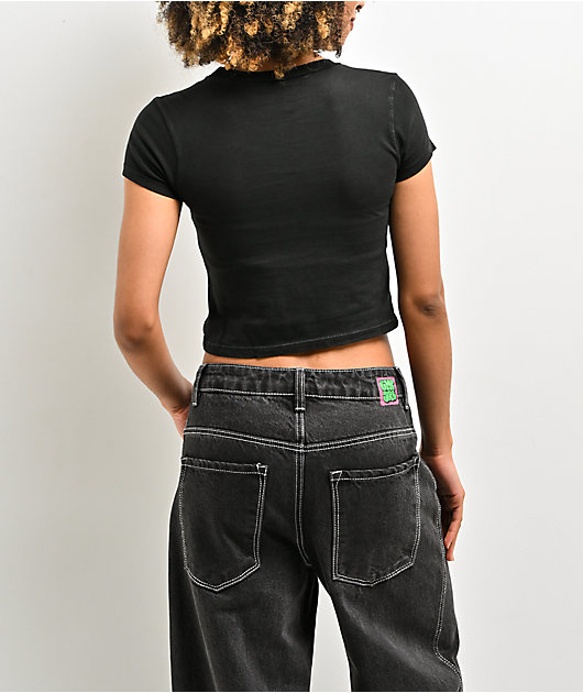 Affliction Club Chapter Black Wash Crop T-Shirt