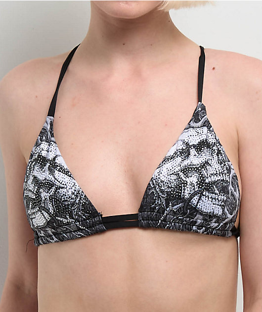 Affliction Collapse Black Triangle Bikini Top