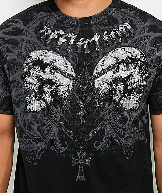 Affliction Collapse Black Wash T-Shirt