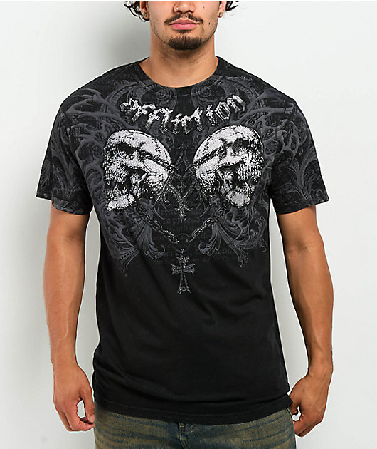 Affliction Collapse Black Wash T-Shirt | Zumiez