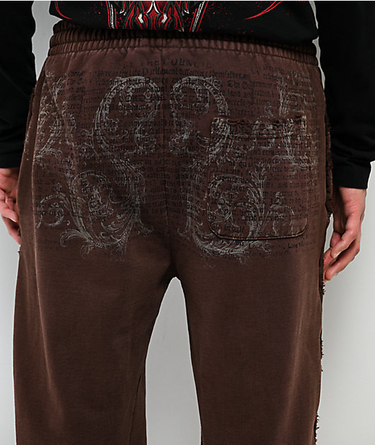 Affliction Collapse Brown Sweatpants