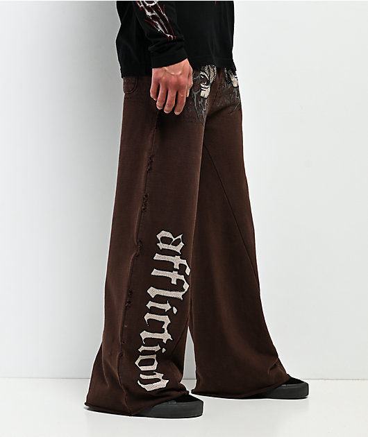 Affliction Collapse Brown Sweatpants