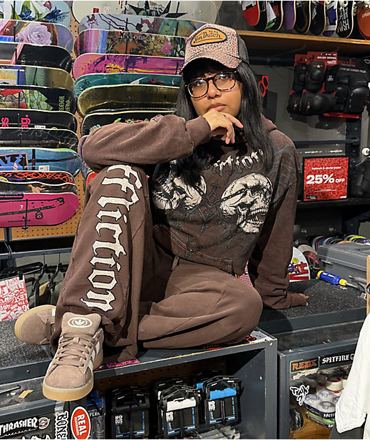 Affliction Collapse Brown Sweatpants | Zumiez