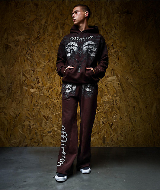 Affliction Collapse Brown Sweatpants
