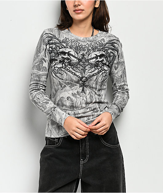 Affliction Collapse Camo Thermal Long Sleeve T-Shirt