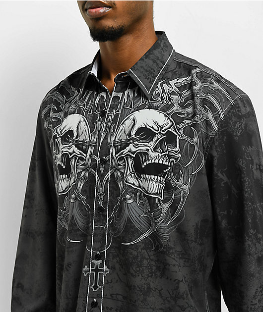 NWT Affliction AfterLife Premium Long Sleeve shops Button Down Shirt M