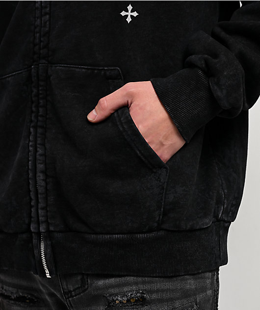 Affliction Courage Black Wash Zip Hoodie