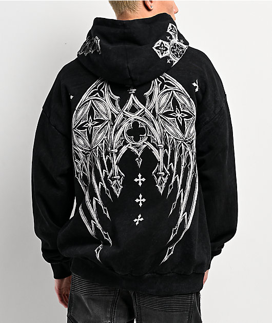 Affliction Courage Black Wash Zip Hoodie | Zumiez