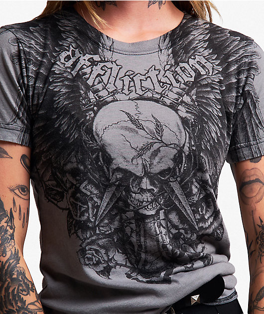 Affliction Crossed Over Grey T-Shirt