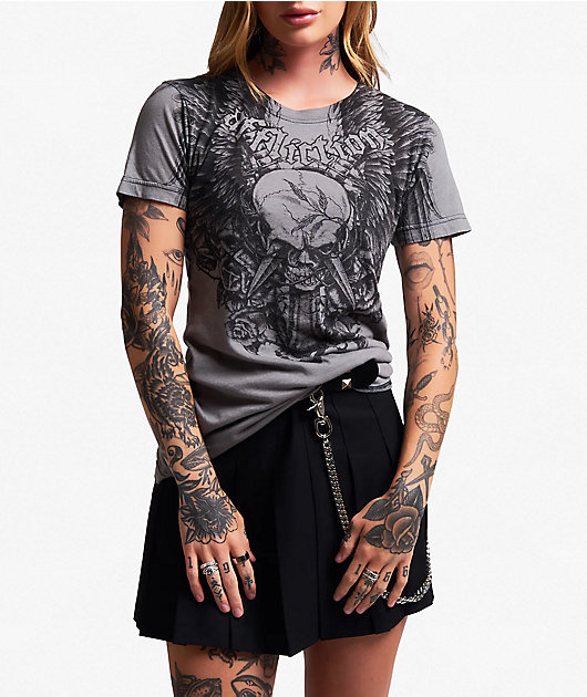 Affliction Crossed Over Grey T-Shirt
