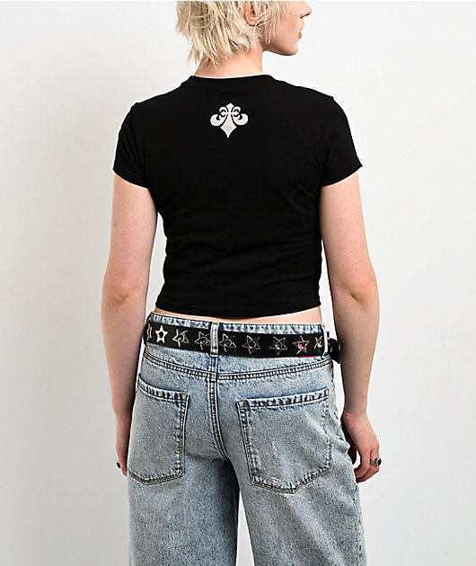 Affliction Crows Black Crop T-Shirt