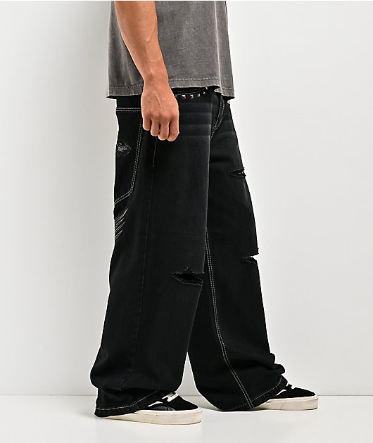 Affliction Cursed Loti Black Wash Wide Leg Jeans