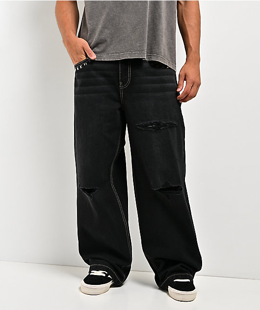Affliction Cursed Loti Black Wash Wide Leg Jeans
